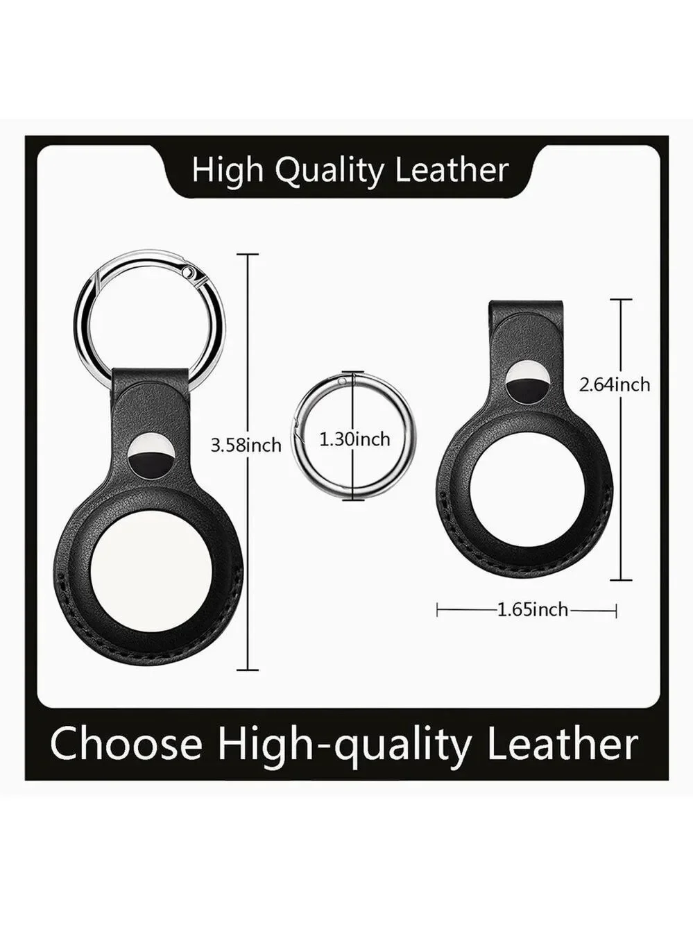 Leather Case For Apple AirTag with Keychain‎ Brown 1st Gen